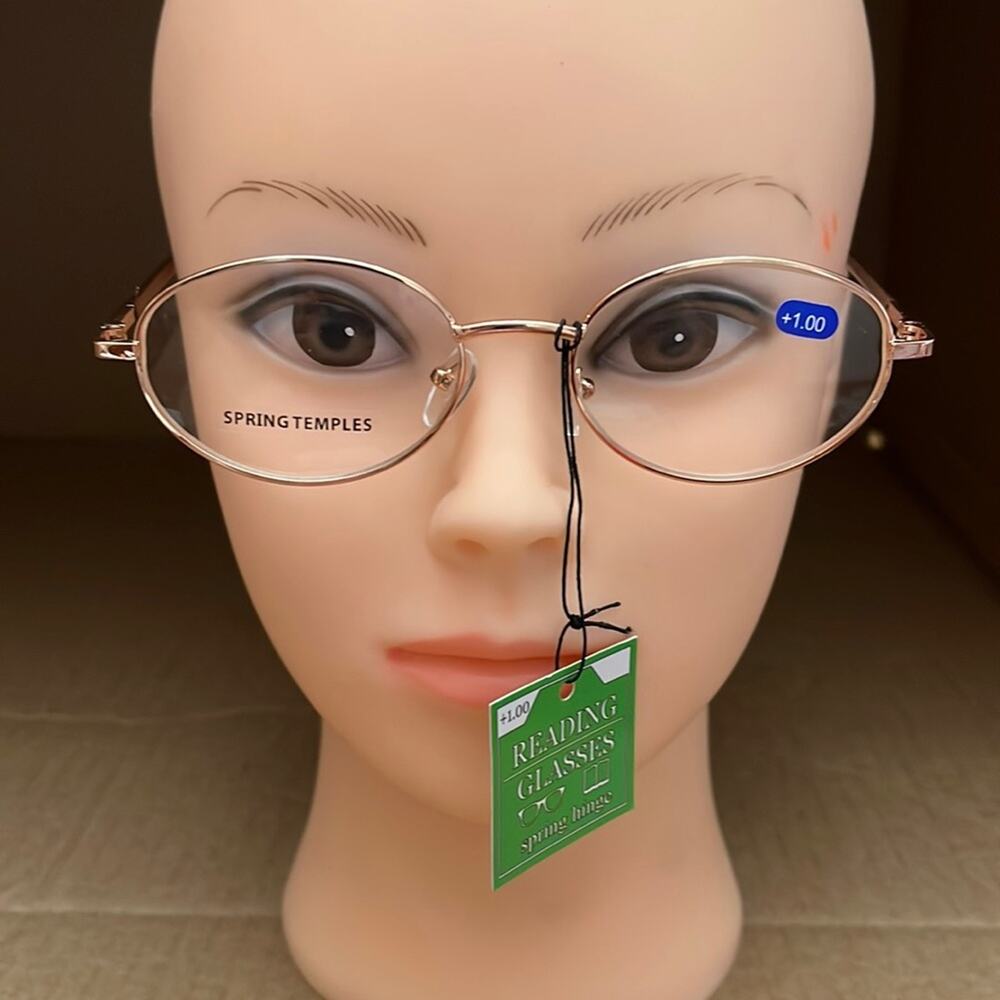 Spring Temple Oval Reading Glasses +1.00 Bronze